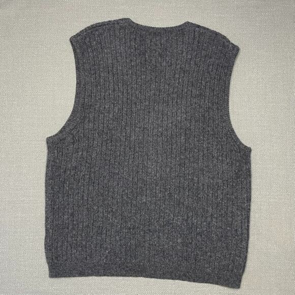 Eddie Bower Men's Wool Sweater Vest Grey XL Preppy Academia - Picture 5 of 11